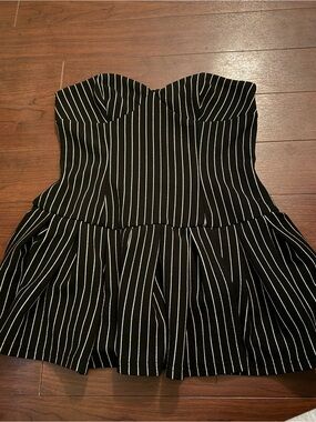 edikted blue and white striped dress THML | Kira Striped Midi Dress main image 0